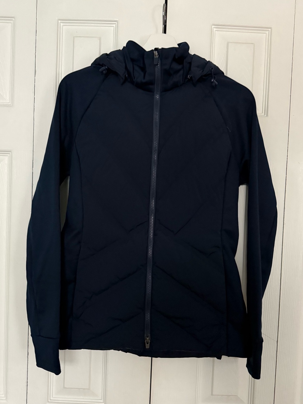 Athleta Women's Navy Hooded Full-Zip Puffer Jacket